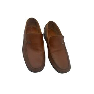 a.testoni Men's Brown Leather Loafers Slip On Shoes US 7 EU 40 Italy
